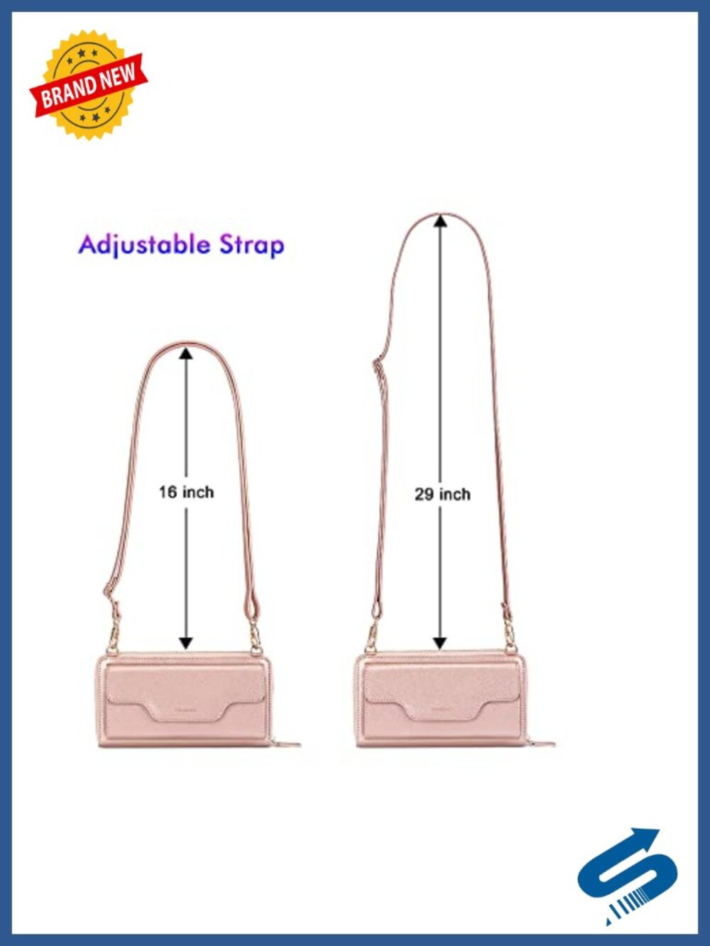 RFID Blocking Wristlet Wallet Crossbody Clutch with Cell Phone Pocket - Picture 4 of 6